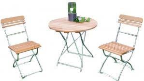 Express Hardhouten Bistroset München ⌀ 77 cm met metalen frame