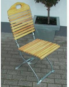 Express Bistrostoel Verzinkt staal Robinahout Grijs Bruin