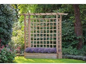 Express Houten rozenboog met bloembak 245 x 193 cm