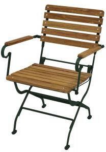 Express Lugano bistrostoel klapstoel Robina hout Platstaal Kunststof Bruin Groen