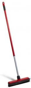 Shoppartners Rubberen bezem kappersbezem rood met telescoopsteel 30 cm schoonmaakartikelen bezems - Foto 2