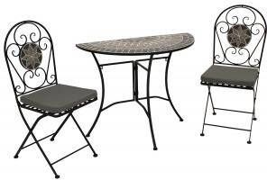 Express Sevilla bistroset Gepoedercoat ijzer steen Zwart