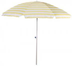 Express Strandparasol Libra streepmotief geel