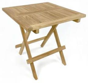 Express teak houten bijzettafel Lampung vierkant inklapbaar 50x50cm
