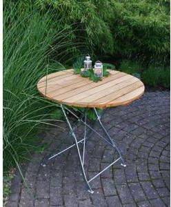 Express Tuintafel hout inklapbaar Bad Tolz grijs frame ⌀ 77cm