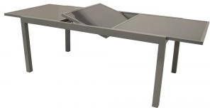 Express Uitschuifbare Tuintafel met glazen tafelblad 180 240 grijs