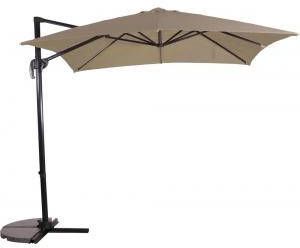 Lesliliving Zweefparasol Libra Taupe 250 x 250 cm inclusief kruisvoet & hoes - Foto 3