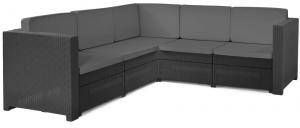 Keter Provence Loungeset 4 a 5 personen 194x194x77cm Grafiet