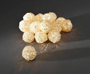 KONSTSMIDE Led-lichtsnoer Kerst versiering Led decoratief lichtsnoer bollen van gevlochten twijgen 16 dioden (1 stuk)