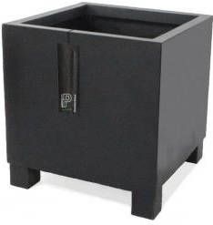 Pottery Pots Jumbo Feet 70x70x70 cm zwart vierkante plantenbak