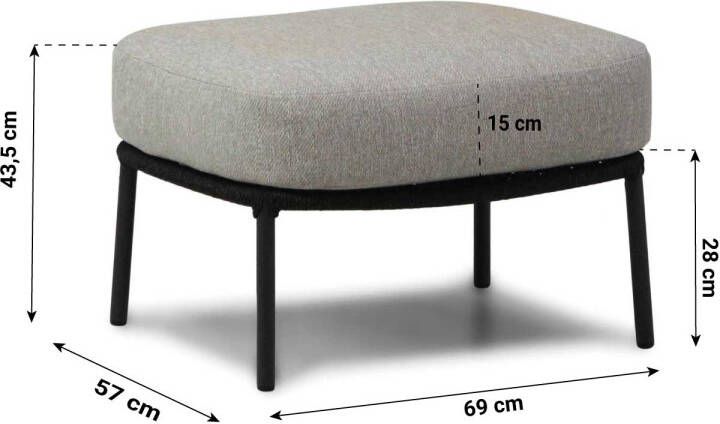 4-Seasons Outdoor 4-Seasons Calpi footstool Antraciet - Foto 2