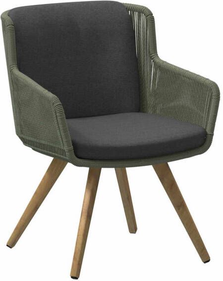 4 Seasons Outdoor Flores dining chair Teak legs Green with 2 cushions