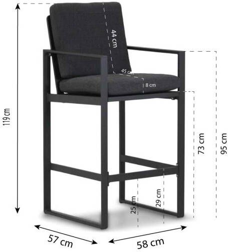 Santika Furniture Santika Zaga barstoel antraciet