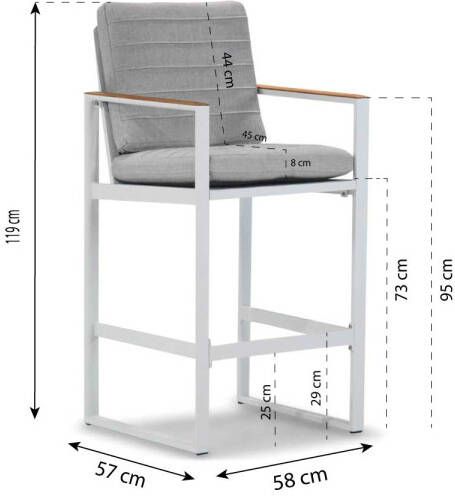 Santika Furniture Soray barstoel wit