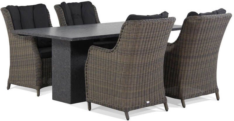 Garden Collection s Buckingham Graniet 180 cm dining tuinset 5-delig