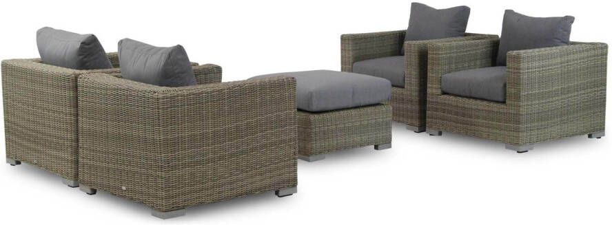 Garden Collections Toronto stoel-loungeset naturel 5-delig