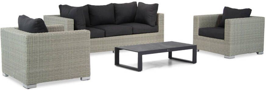 Garden Collections Toronto Zaga 125 cm stoel-bank loungeset 4-delig