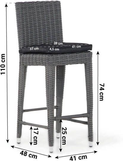 Garden Collections York barchair off black