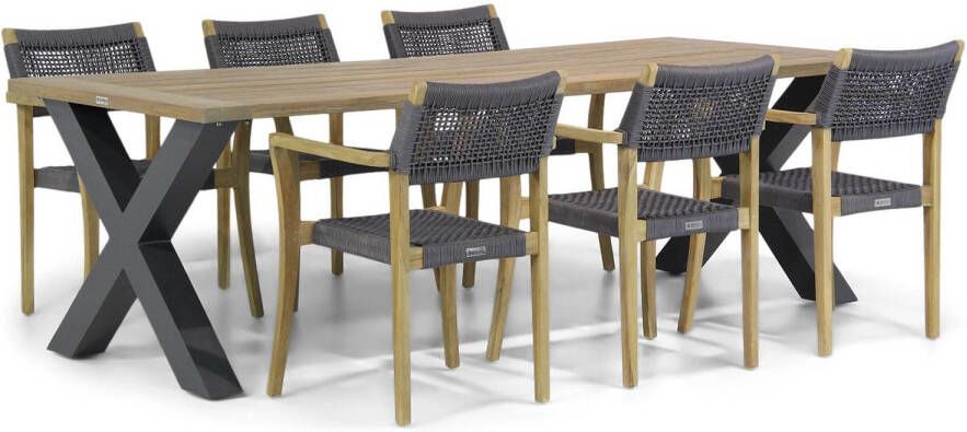 Lifestyle Garden Furniture Lifestyle Dallas Cardiff 240 cm dining tuinset 7-delig