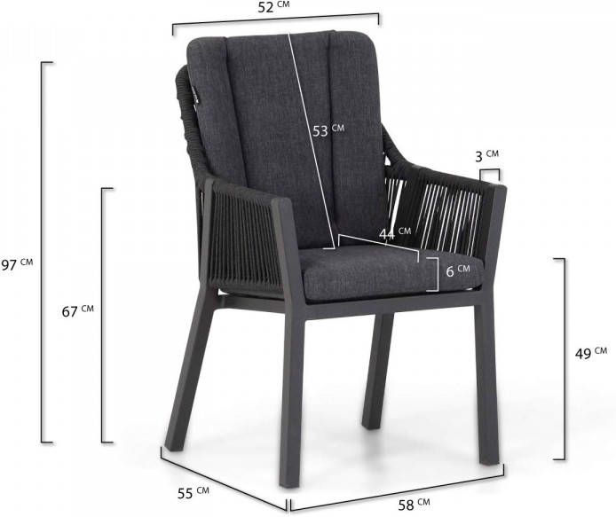 Lifestyle Garden Furniture Lifestyle Verona dining tuinstoel antraciet