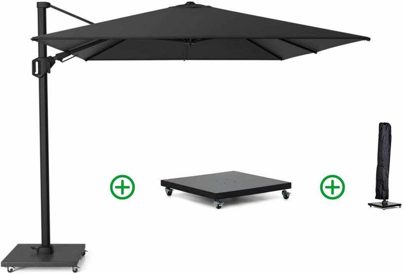 Platinum Challenger zweefparasol 3.5x2.6m T2 premium matt black frame (incl. voet en hoes)