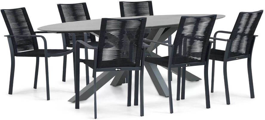 Santika Furniture Santika Annisa Ellisse 240 cm dining tuinset 7-delig