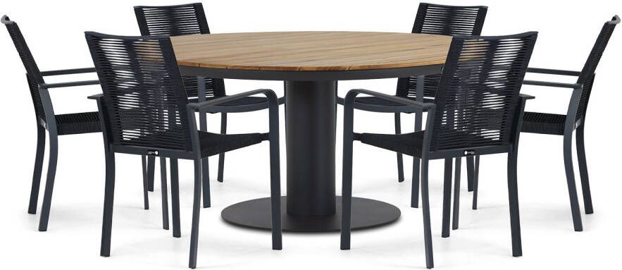 Santika Furniture Santika Annisa Salerno 160 cm dining tuinset 7-delig