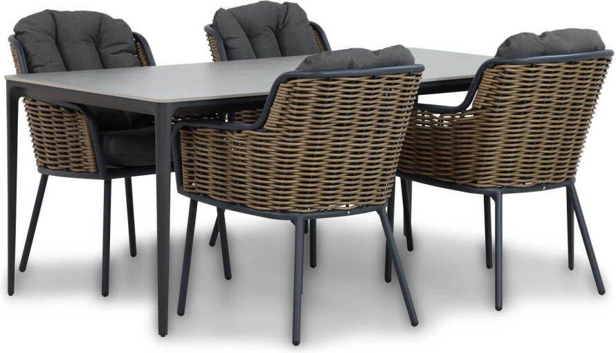 Santika Furniture Santika Fasano Gianna 180 cm dining tuinset 5-delig