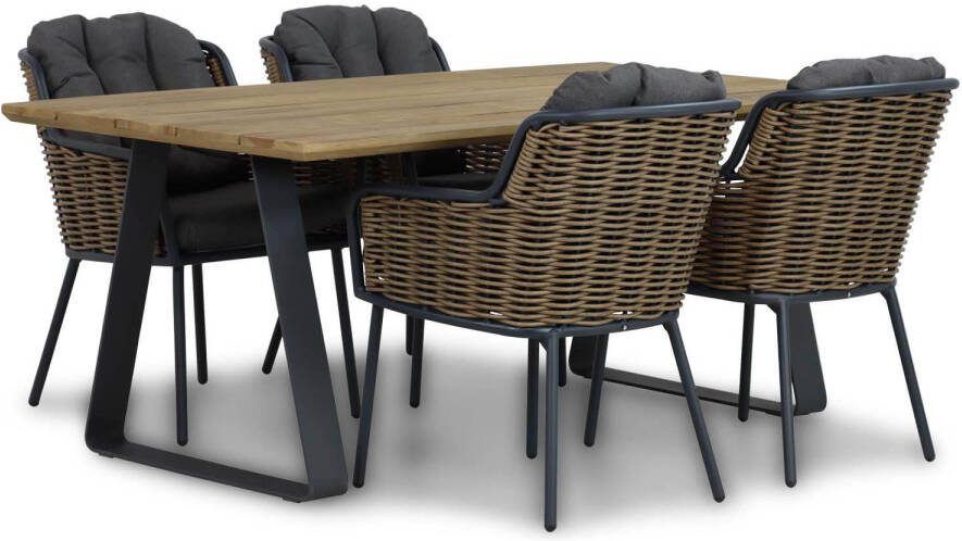 Santika Furniture Santika Fasano Palta 180 cm dining tuinset 5-delig