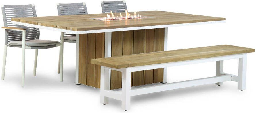 Santika Furniture Santika Giovane Los Angeles Seaside 220 cm dining tuinset 5-delig