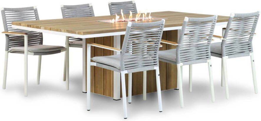 Santika Furniture Santika Giovane Seaside 220 cm dining tuinset 7-delig