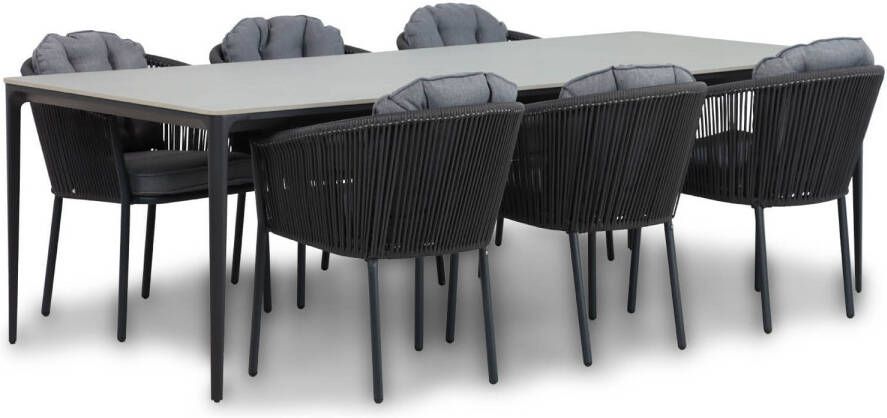 Santika Furniture Santika Novita Gianna 240 cm dining tuinset 7-delig