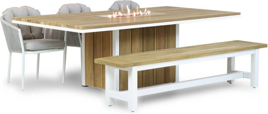 Santika Furniture Santika Novita Los Angeles Seaside 220 cm dining tuinset 5-delig