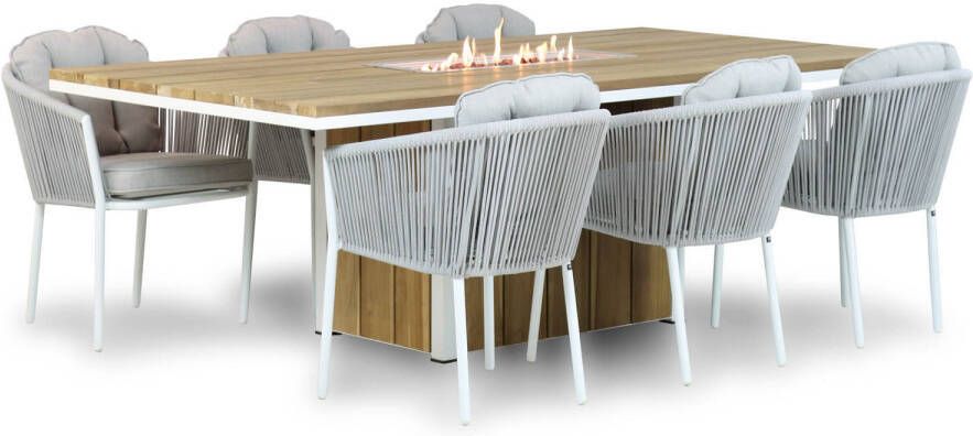 Santika Furniture Santika Novita Seaside 220 cm dining tuinset 7-delig