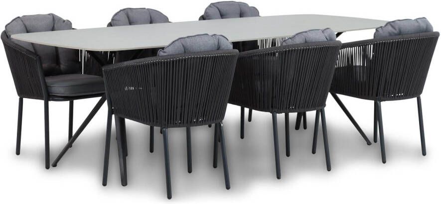 Santika Furniture Santika Novita Valerio 240 cm dining tuinset 7-delig