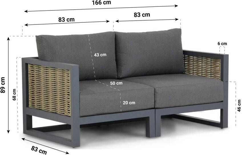 Santika Furniture Santika Salviano lounge tuinbank 2-delig