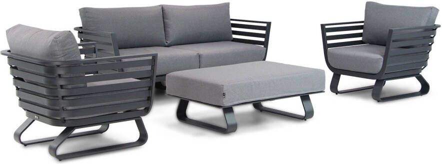 Santika Furniture Santika Sovita stoel-bank loungeset 5-delig antraciet