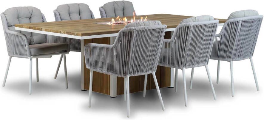 Santika Furniture Santika Tendenza Seaside 220 cm dining tuinset 7-delig
