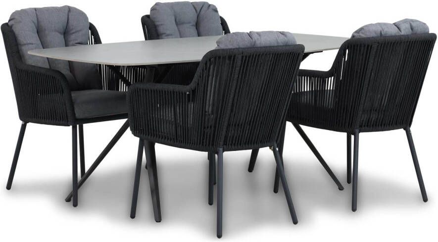 Santika Furniture Santika Tendenza Valerio 180 cm dining tuinset 5-delig