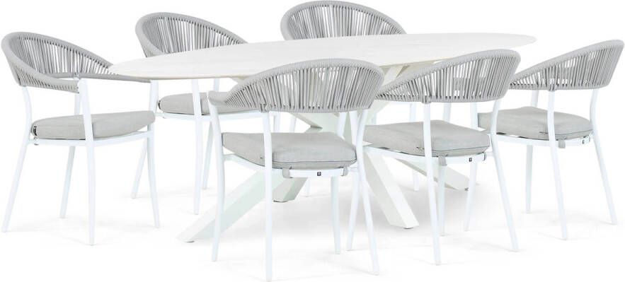 Santika Furniture Santika Vivian Ellisse 240 cm dining tuinset 7-delig