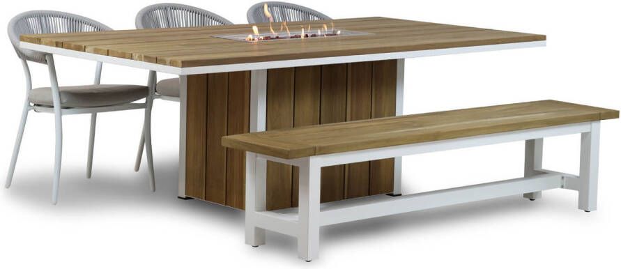 Santika Furniture Santika Vivian Los Angeles Seaside 220 cm dining tuinset 5-delig