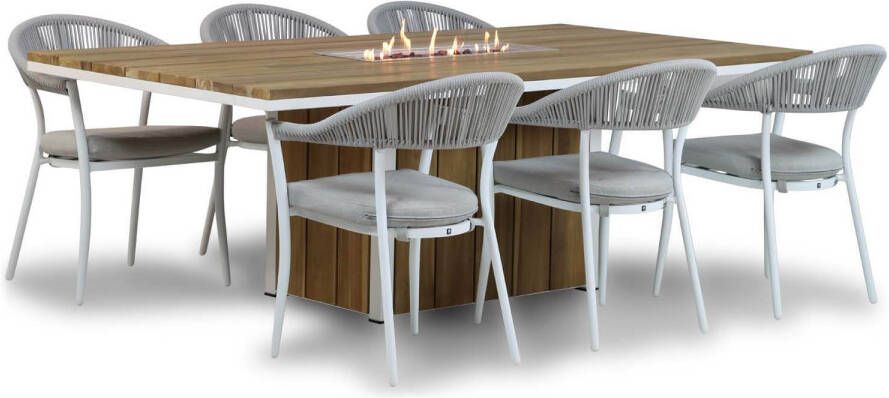 Santika Furniture Santika Vivian Seaside 220 cm dining tuinset 7-delig