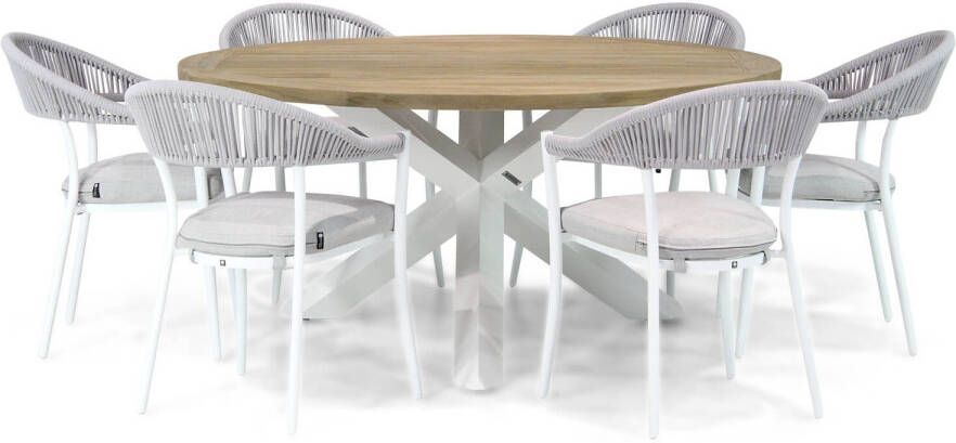 Santika Furniture Santika Vivian Wellington 160 cm dining tuinset 7-delig
