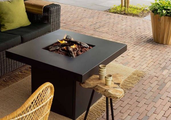 Van Kooten Tuin en Buitenleven Cosibrixx 90 antraciet 90x90x61 cm OP=OP- Aluminium- Cosi Fires