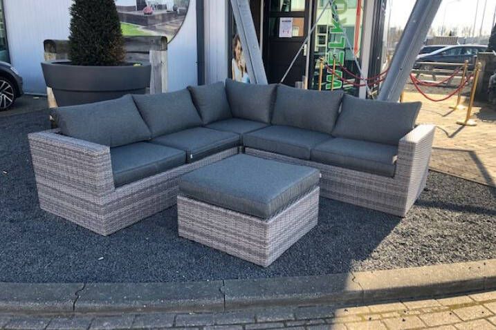 Van Kooten Tuin en Buitenleven Loungeset Garden Impressions Orangebird wicker 4-delig Grijs Antraciet