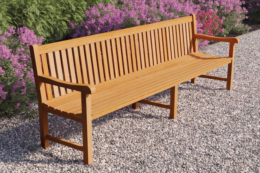 Van Kooten Tuin en Buitenleven Teak parkbank Norwich 300x91 cm- Teak- Tuindeco