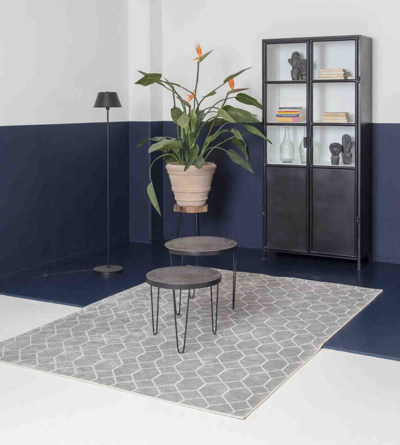 Brinker Carpets Feel Good Laatz Grey 200x300 cm Vloerkleed