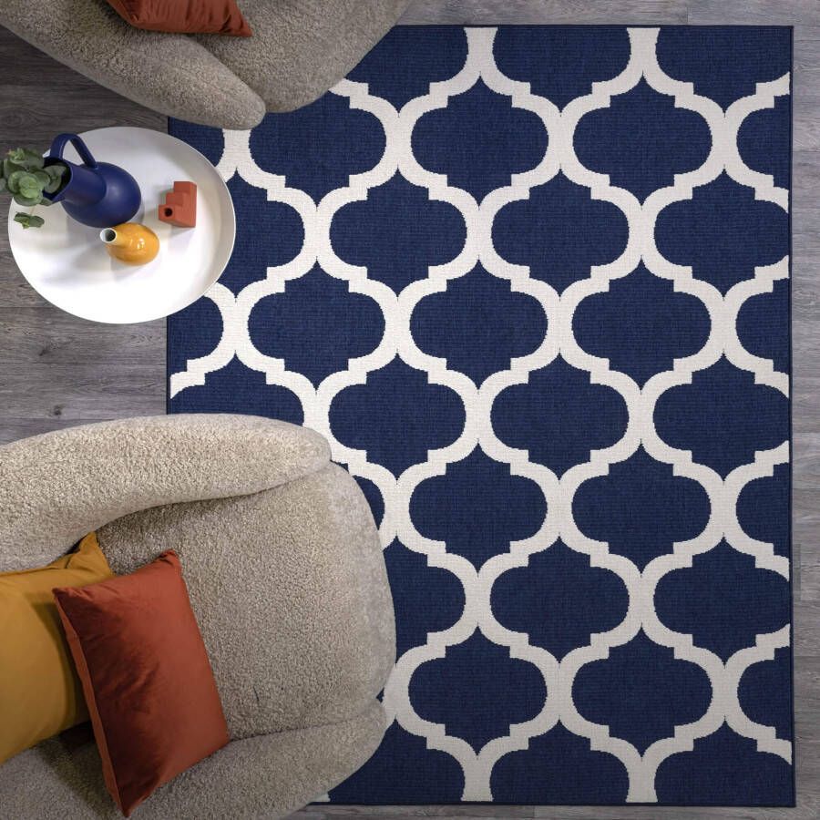 Easy Living Vloerkleed Antibes AN02 Blue Trellis