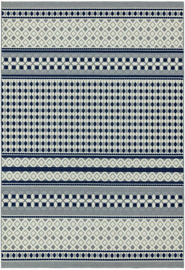 Easy Living Vloerkleed Antibes AN06 Blue White Geometric