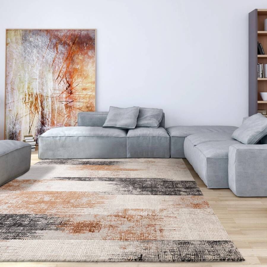Easy Living Vloerkleed Kuza Lines Terracotta Rug